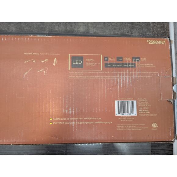 Allen + Roth Daphne 24” Black LED Flush Mount Light Ceiling Fixture [E3] - Picture 6 of 13